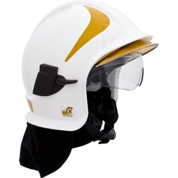 Hełm strażacki Calisia Vulcan CV102 biały ST z wizjerem przezroczystym